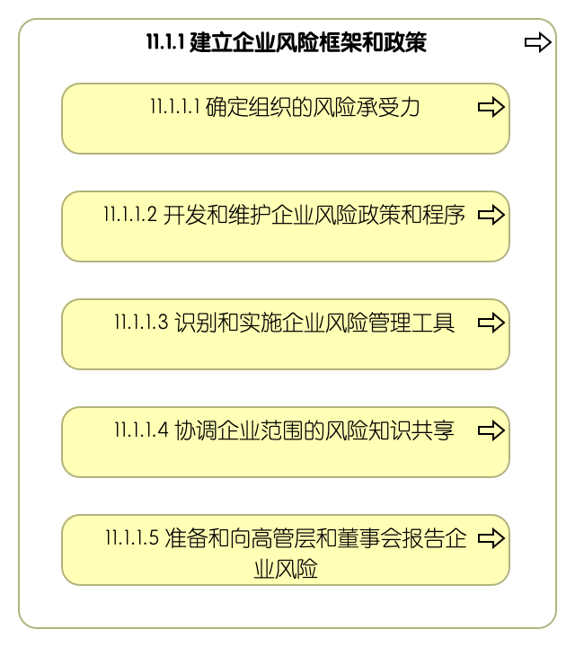 11.1.1 建立企业风险框架和政策